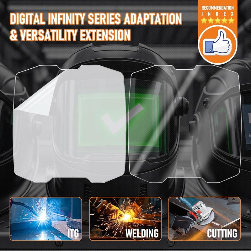 OXING 10Pcs - 271320 Front Cover Lens for Digital Infinity Series Welding Helmet - High Clarity Replacement Welding Helmet Lens - Image 5